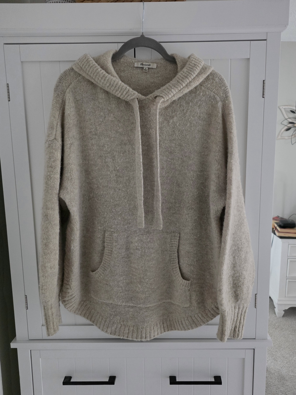 Madewell Cream Hooded Pullover Sweater